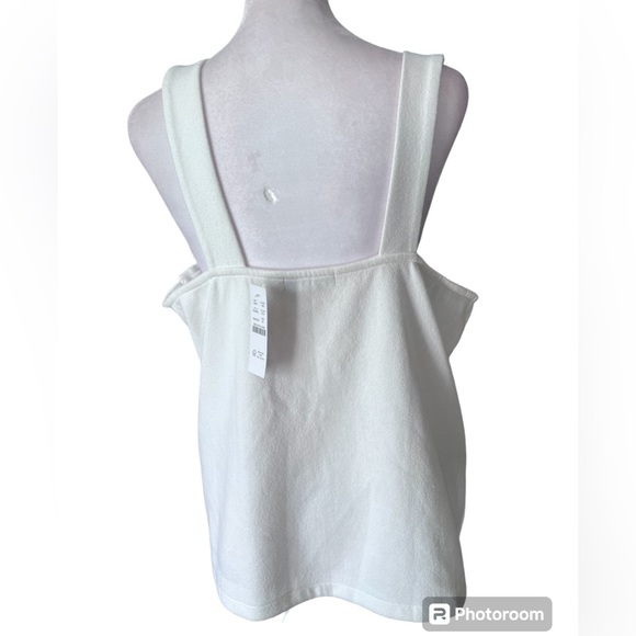 J.Crew NEW Cream Button tank top in cotton-blend bouclé Size Medium - Picture 7 of 11